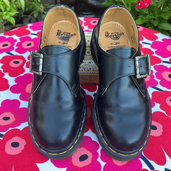 🏴󠁧󠁢󠁥󠁮󠁧󠁿 Dr. Martens MIE Vintage Monk Strap Black Oxfords UK 4 - Picture 3 of 17